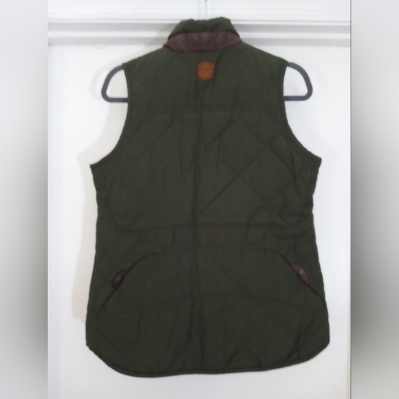 Eddie Bauer Sport Shop Women's Olive Green Quilted Goose down Vest - Picture 2 of 8